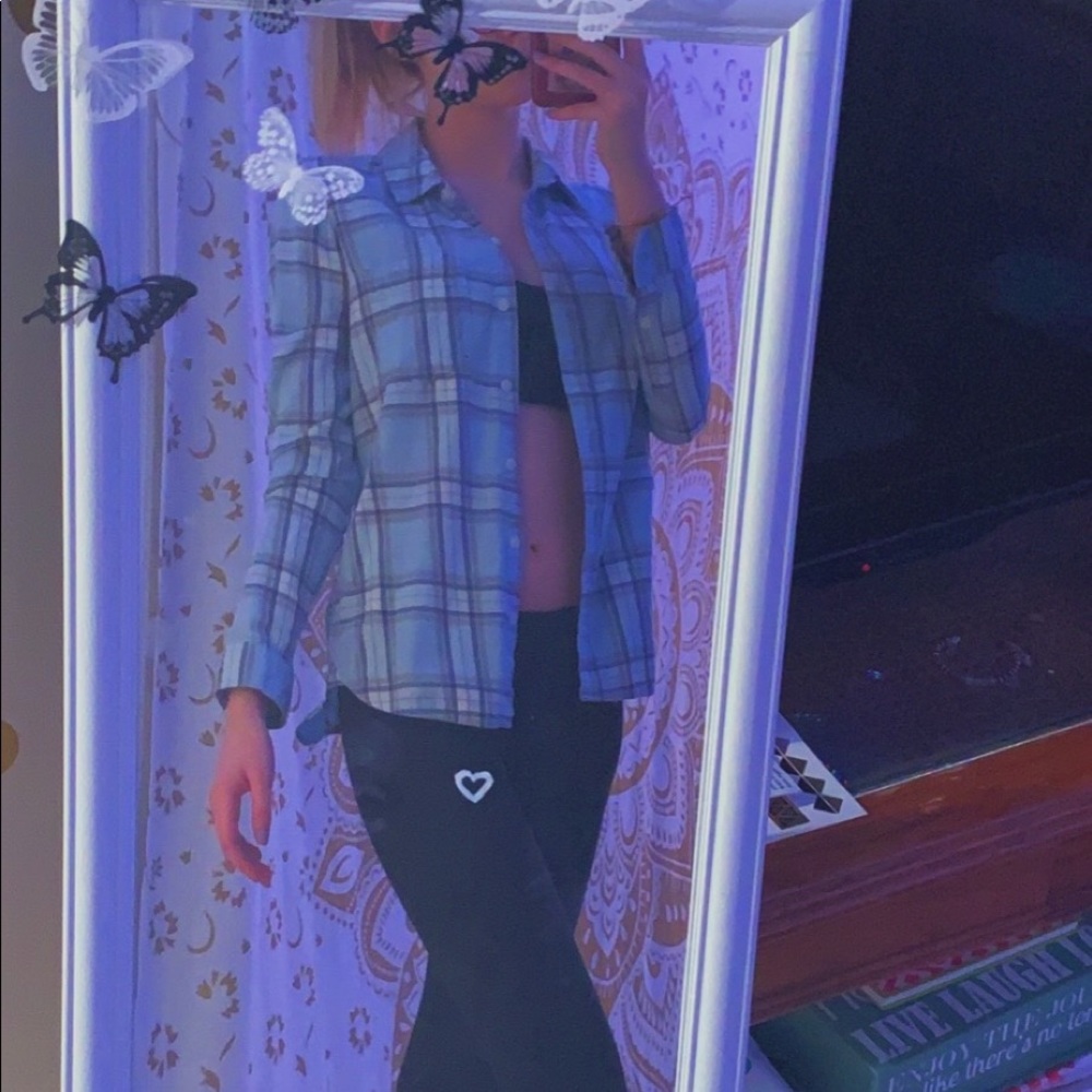 Cute light blue plaid shirt
